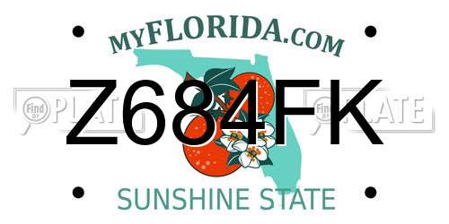 Z684FK Florida License Plate