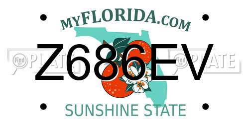 Z686EV Florida License Plate