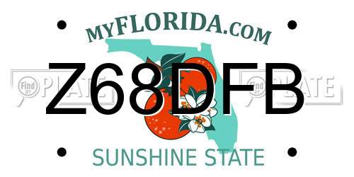 Z68DFB Florida License Plate