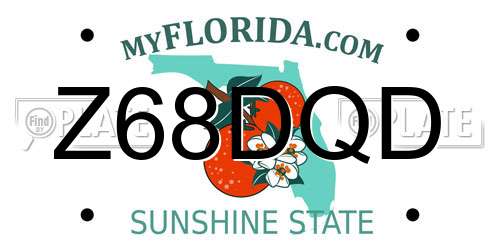 Z68DQD Florida License Plate