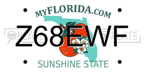 Z68EWF Florida License Plate