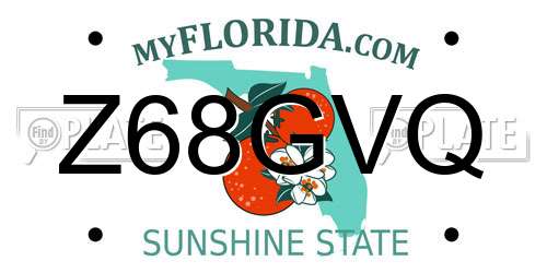 Z68GVQ Florida License Plate