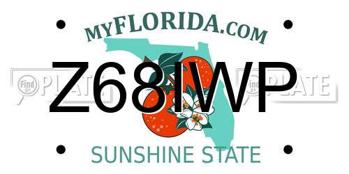 Z68IWP Florida License Plate