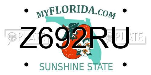 Z692RU Florida License Plate