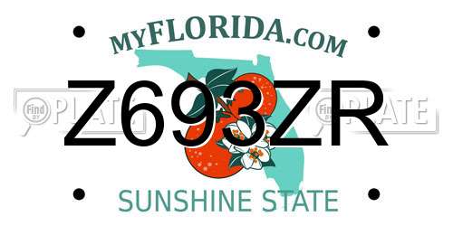 Z693ZR Florida License Plate