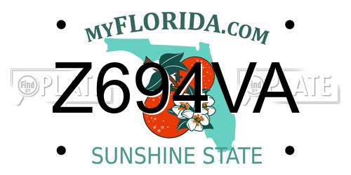 Z694VA Florida License Plate