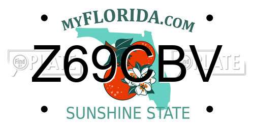 Z69CBV Florida License Plate