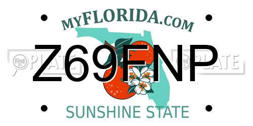 Z69FNP Florida License Plate