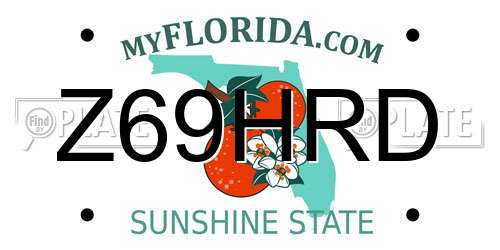 Z69HRD Florida License Plate