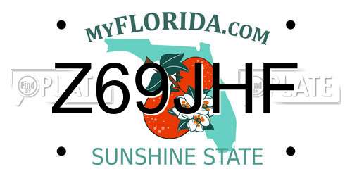 Z69JHF Florida License Plate