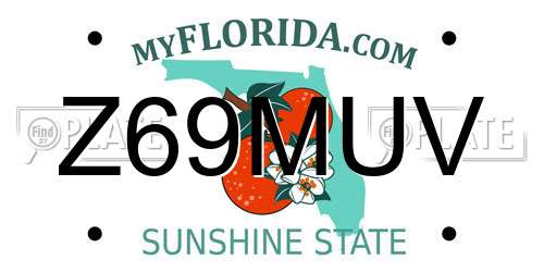 Z69MUV Florida License Plate