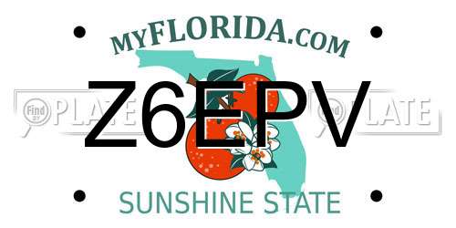 Z6EPV Florida License Plate