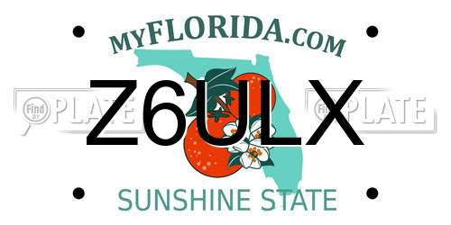 Z6ULX Florida License Plate