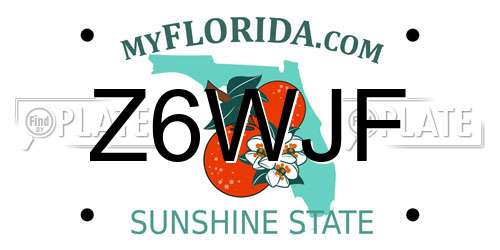 Z6WJF Florida License Plate