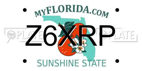 Z6XRP Florida License Plate