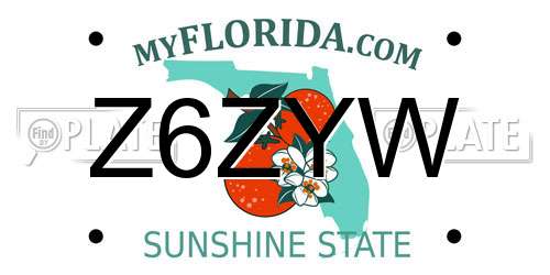 Z6ZYW Florida License Plate