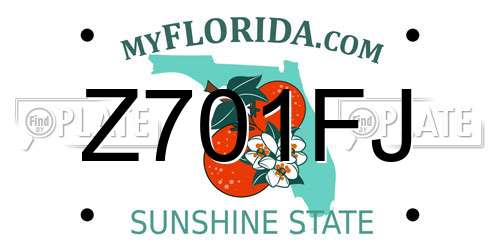 Z701FJ Florida License Plate
