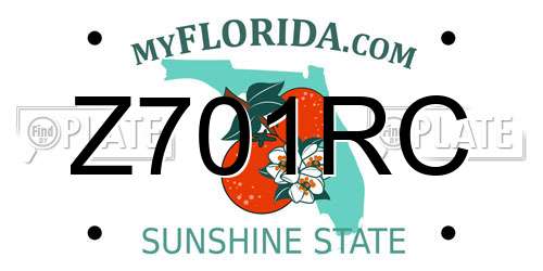 Z701RC Florida License Plate