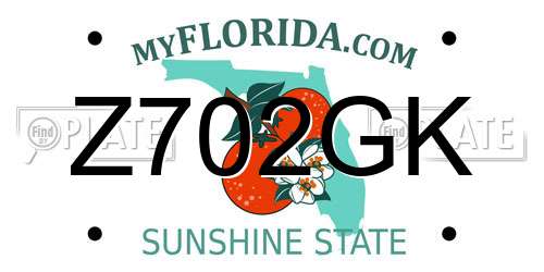 Z702GK Florida License Plate