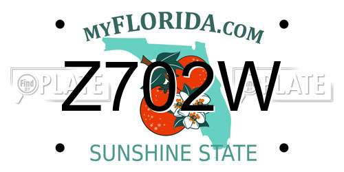 Z702W Florida License Plate