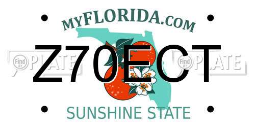 Z70ECT Florida License Plate