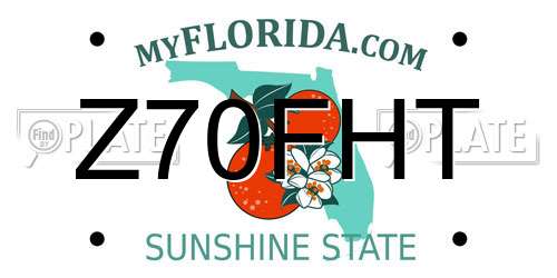 Z70FHT Florida License Plate