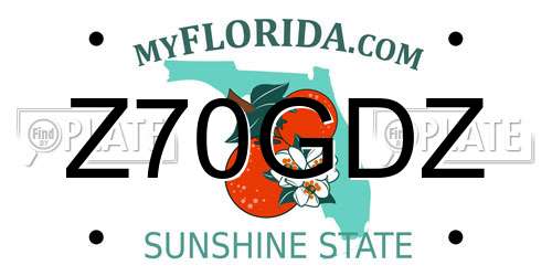 Z70GDZ Florida License Plate