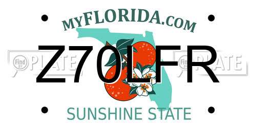 Z70LFR Florida License Plate