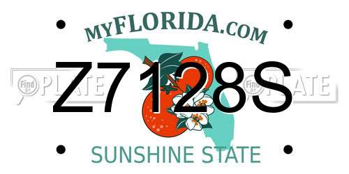 Z7128S Florida License Plate