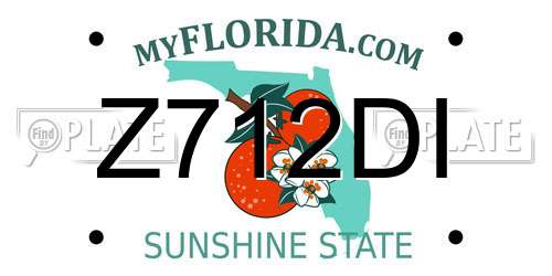 Z712DI Florida License Plate