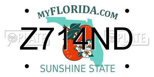 Z714ND Florida License Plate