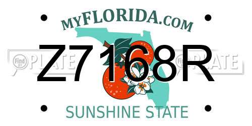 Z7168R Florida License Plate