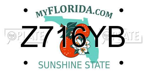 Z716YB Florida License Plate