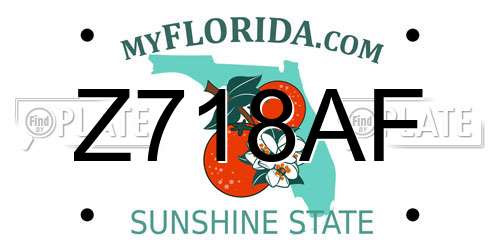 Z718AF Florida License Plate
