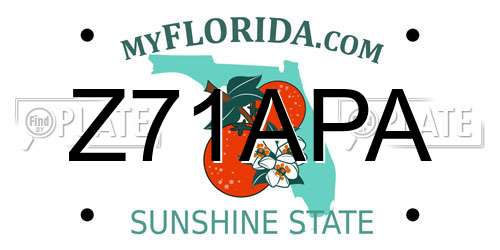 Z71APA Florida License Plate