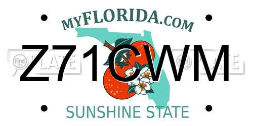 Z71CWM Florida License Plate