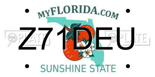 Z71DEU Florida License Plate