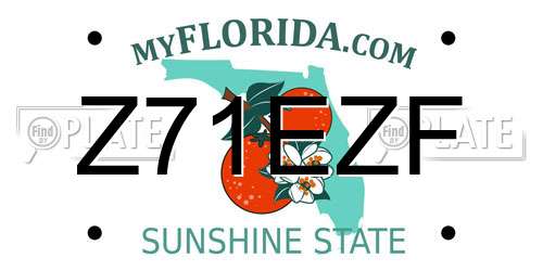 Z71EZF Florida License Plate