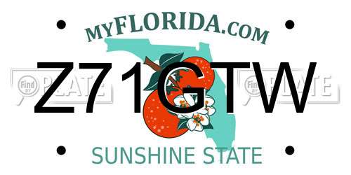 Z71GTW Florida License Plate