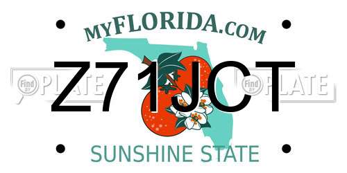 Z71JCT Florida License Plate