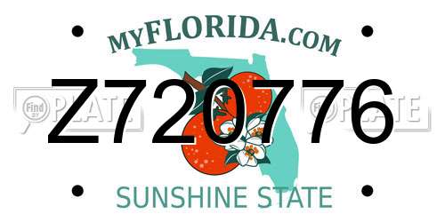 Z720776 Florida License Plate
