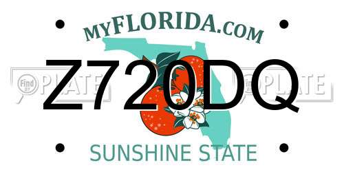 Z720DQ Florida License Plate
