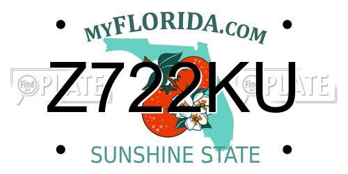 Z722KU Florida License Plate