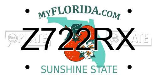 Z722RX Florida License Plate