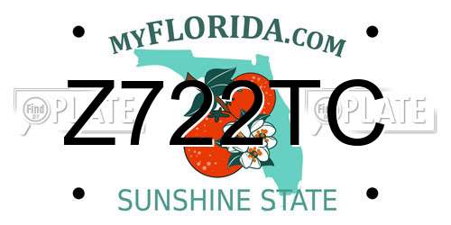 Z722TC Florida License Plate
