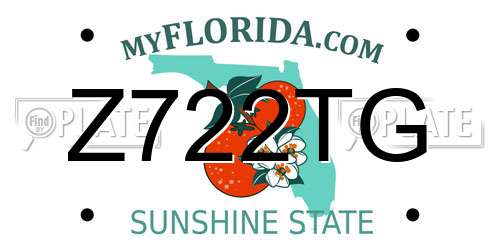 Z722TG Florida License Plate
