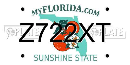Z722XT Florida License Plate