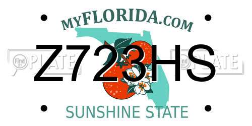 Z723HS Florida License Plate
