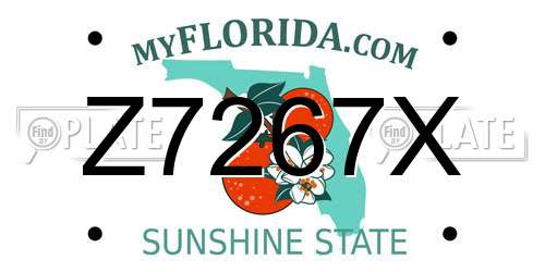 Z7267X Florida License Plate