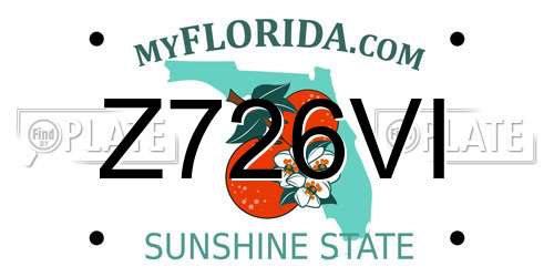 Z726VI Florida License Plate